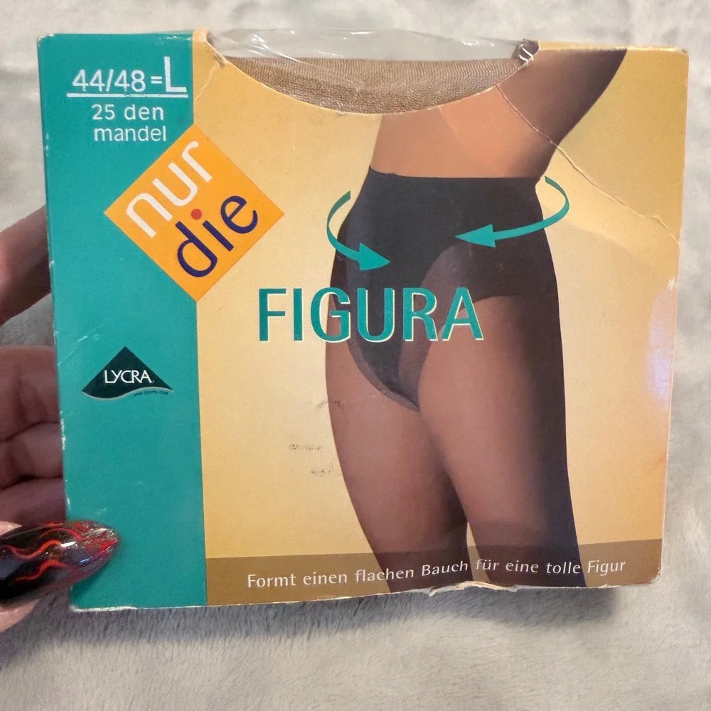 Vintage Nur Die Figura Shaping Pantyhose 25 Den Mandel Nude Size L 44/48 NOS